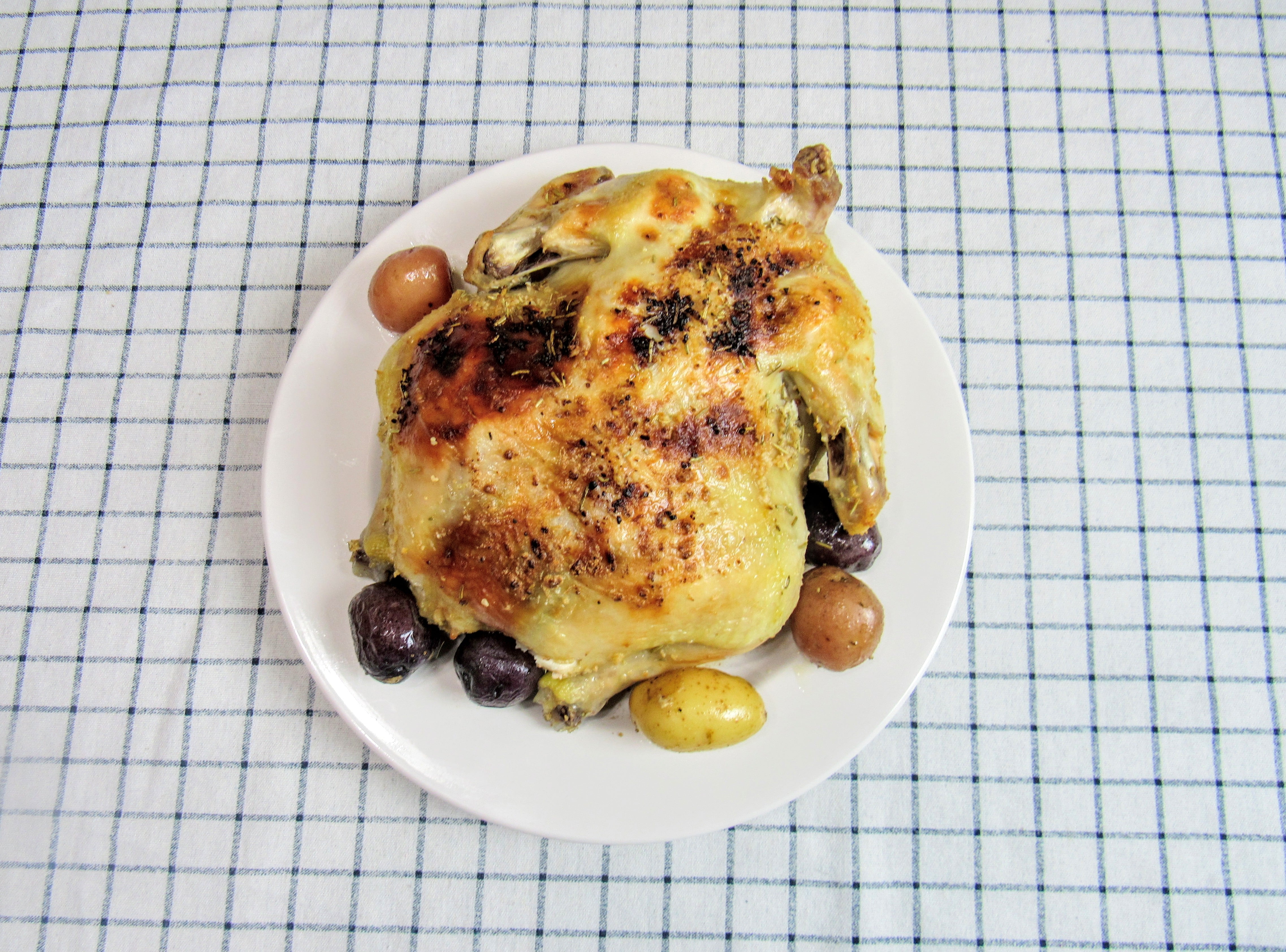 Roast Chicken with Garlicky Potatoes